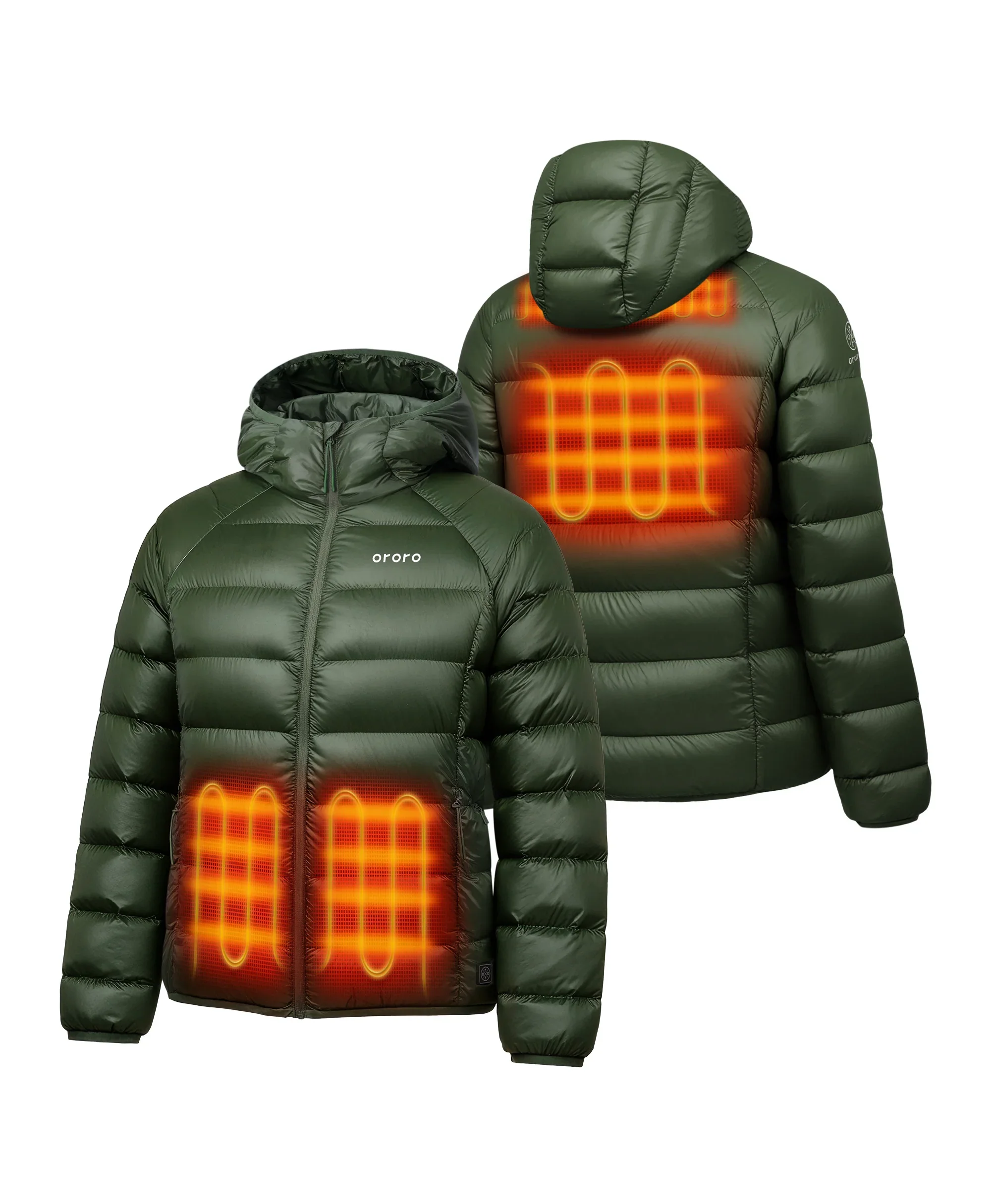 (Open-box) Aero Women's 4-Zone Packable Heated Down Jacket (Battery Set Not Included) - Image 19