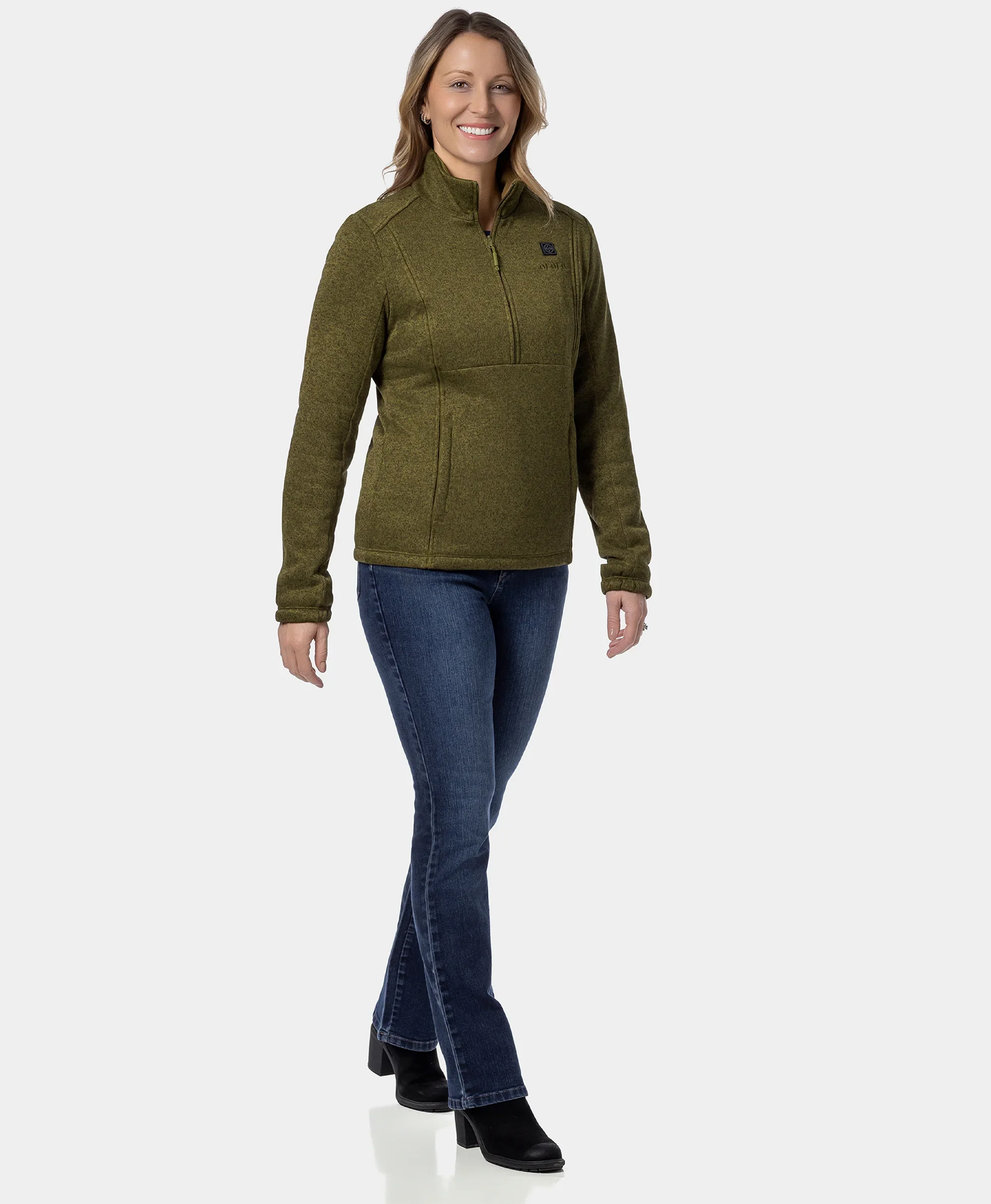 Augusta Women's 4-Zone Heated Sweater Fleece Qtr Zip Jacket - Image 16