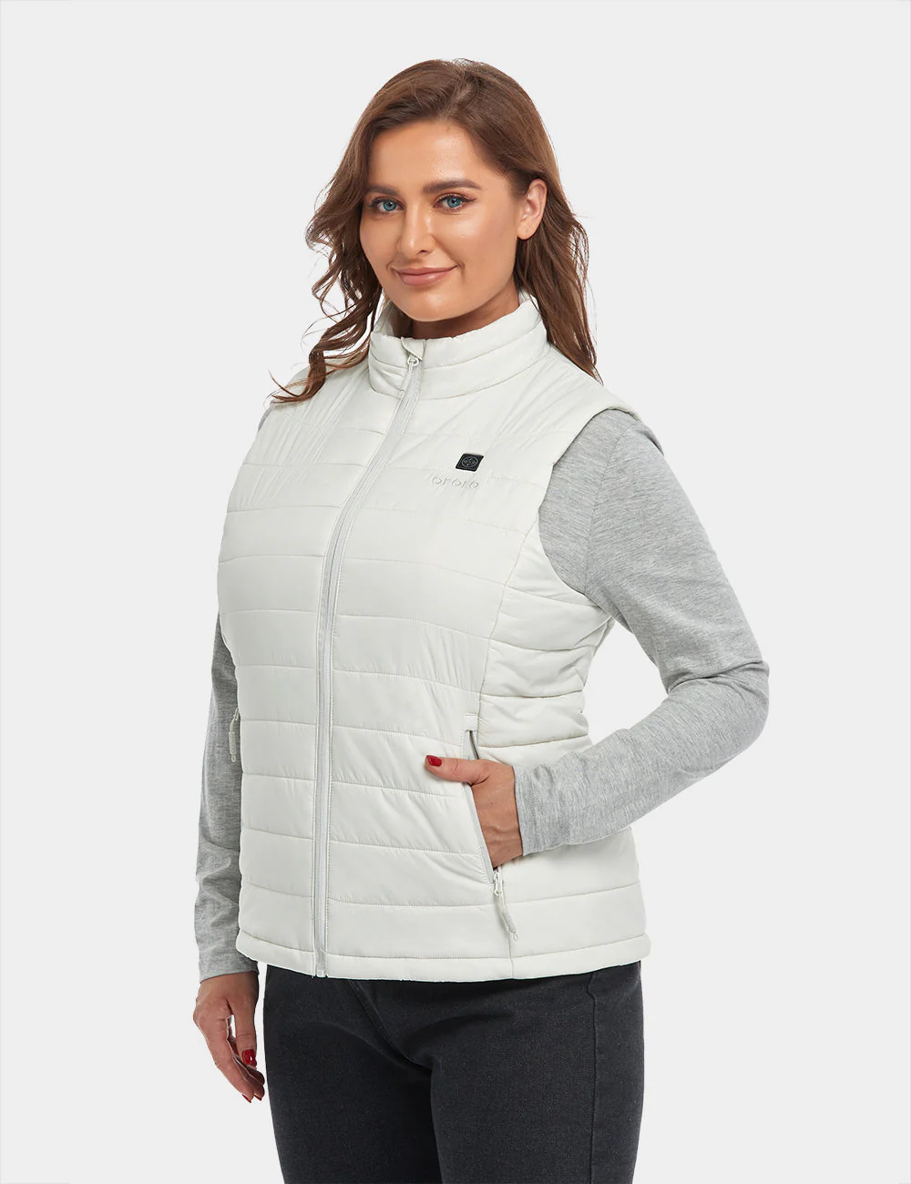 Bundle Deal - Women's Classic Heated Vest (Off-White) & Extra Mini 5K Battery - Image 7