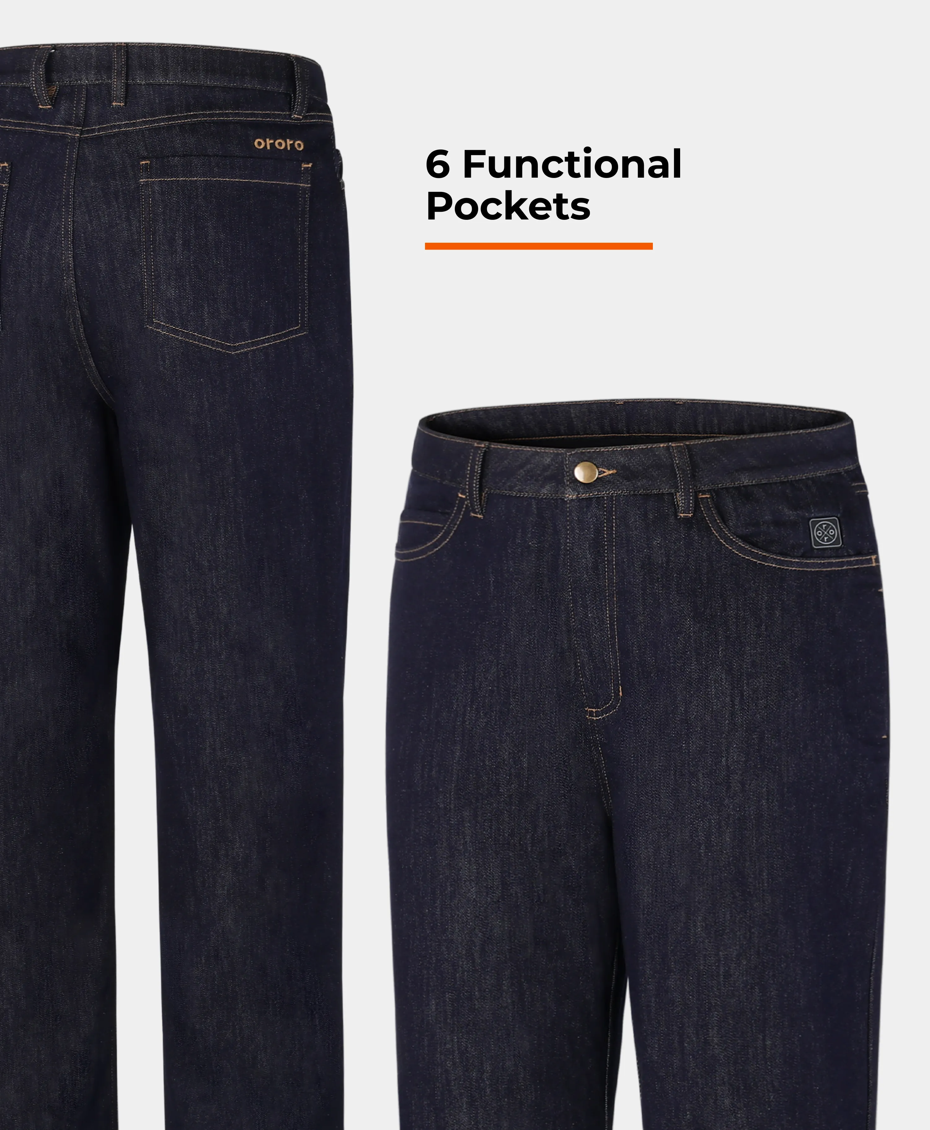 Heatenim Men’s Heated Denim Pants with Fleece Lining - Image 7