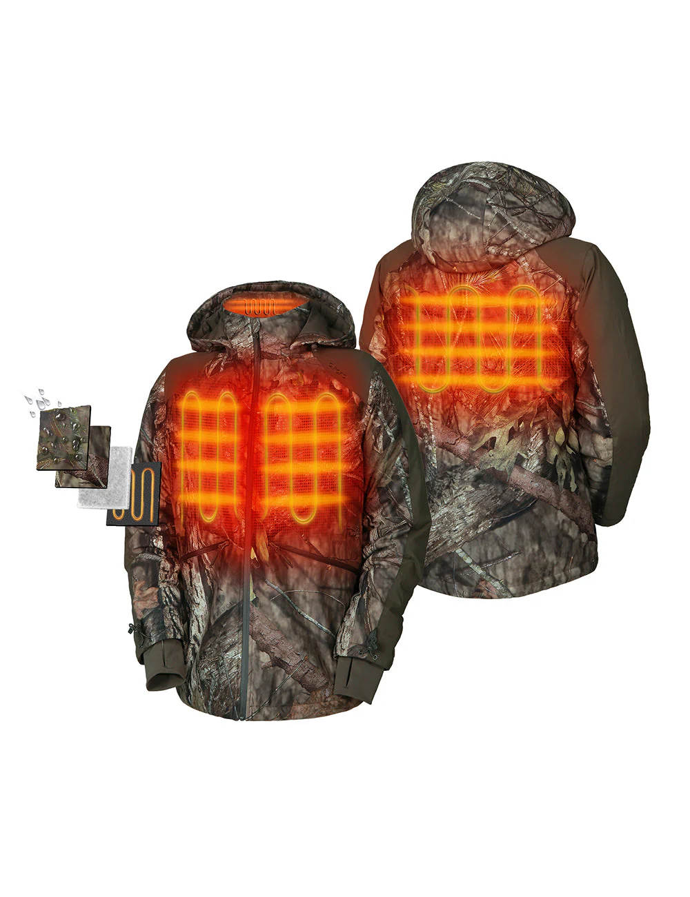 Men's Heated Hunting Jacket - Camouflage, Mossy Oak® Country DNA (Apparel Only) (Final Sale) - Image 2