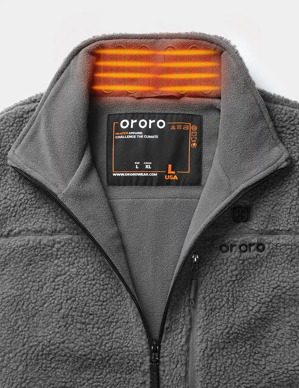 Men's Heated Recycled Fleece Vest - Gray (Final Sale) - Image 11