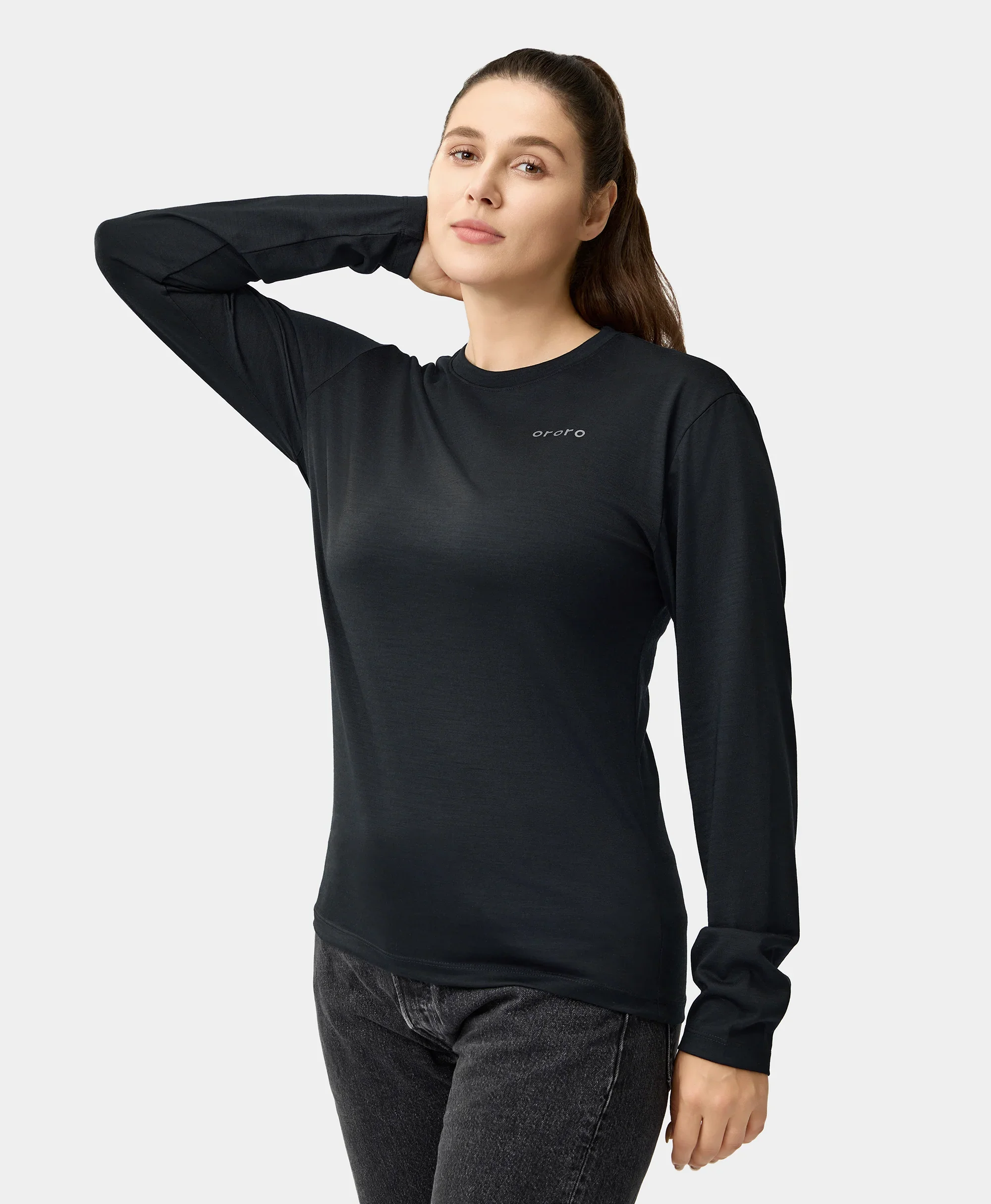 Aoraki Unisex Merino Wool Blend Baselayer - Black - Image 24