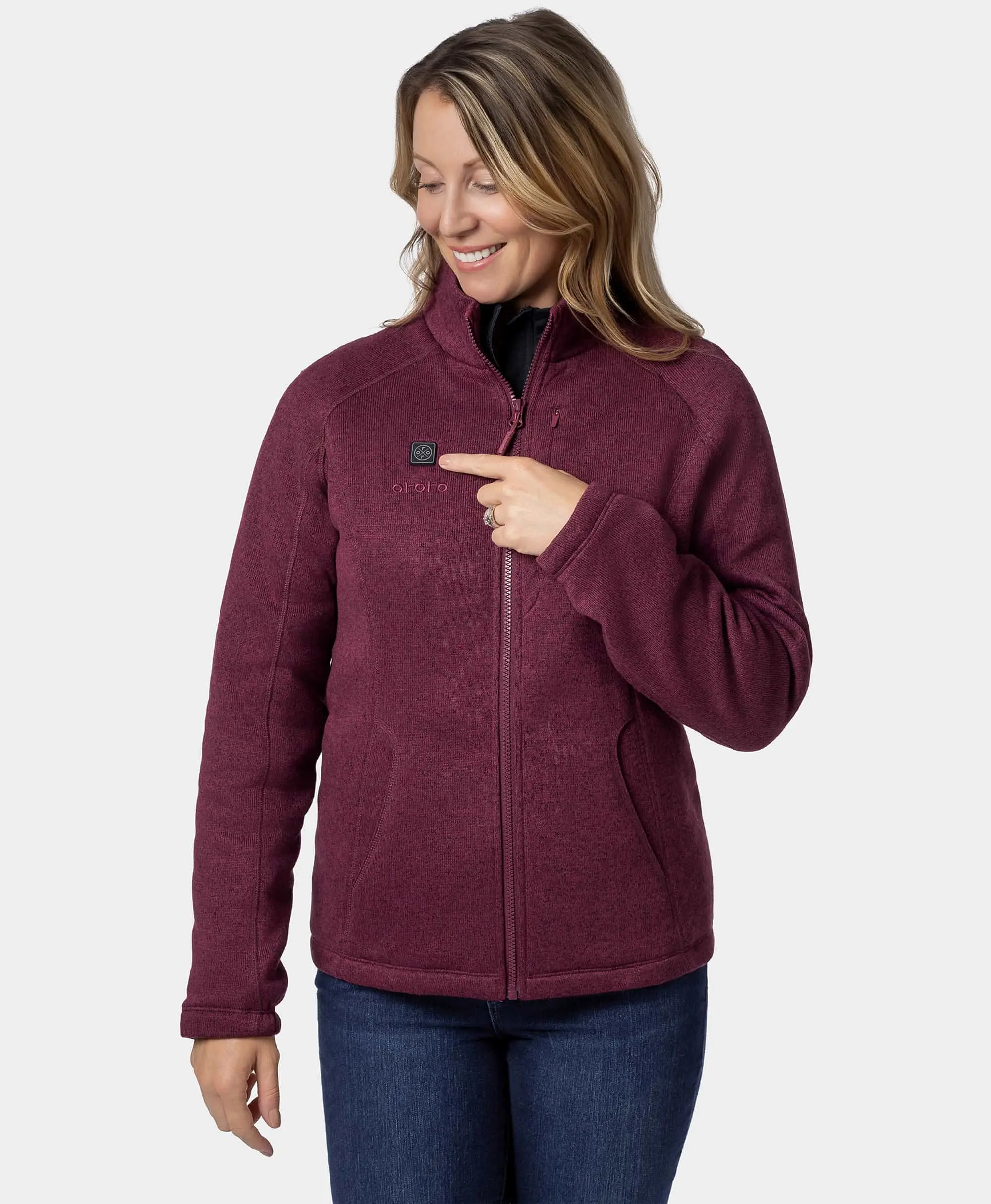 Augusta Tournament Women's 4-Zone Heated Sweater Fleece Jacket (Apparel Only) - Image 3