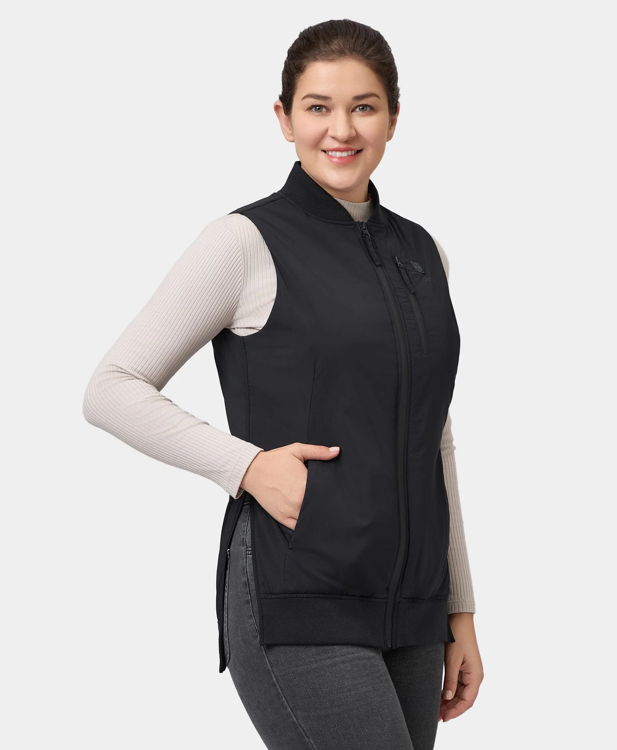 (Open-box) Blair Women's Heated Long Bomber Vest(Battery Set Not Included) - Image 3