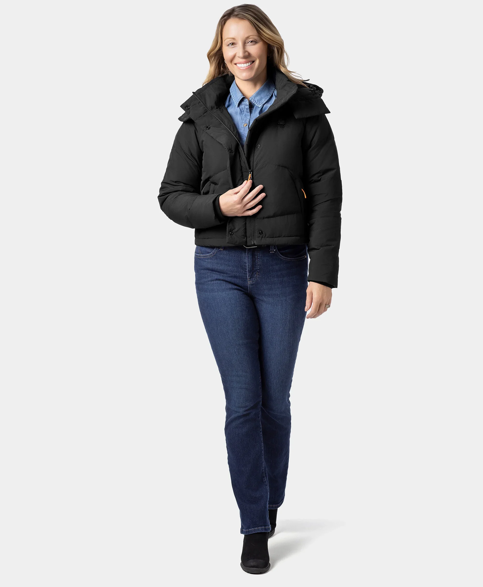 Cloudpop Women's 4-Zone Heated Puffer Down Hooded Jacket - Image 5