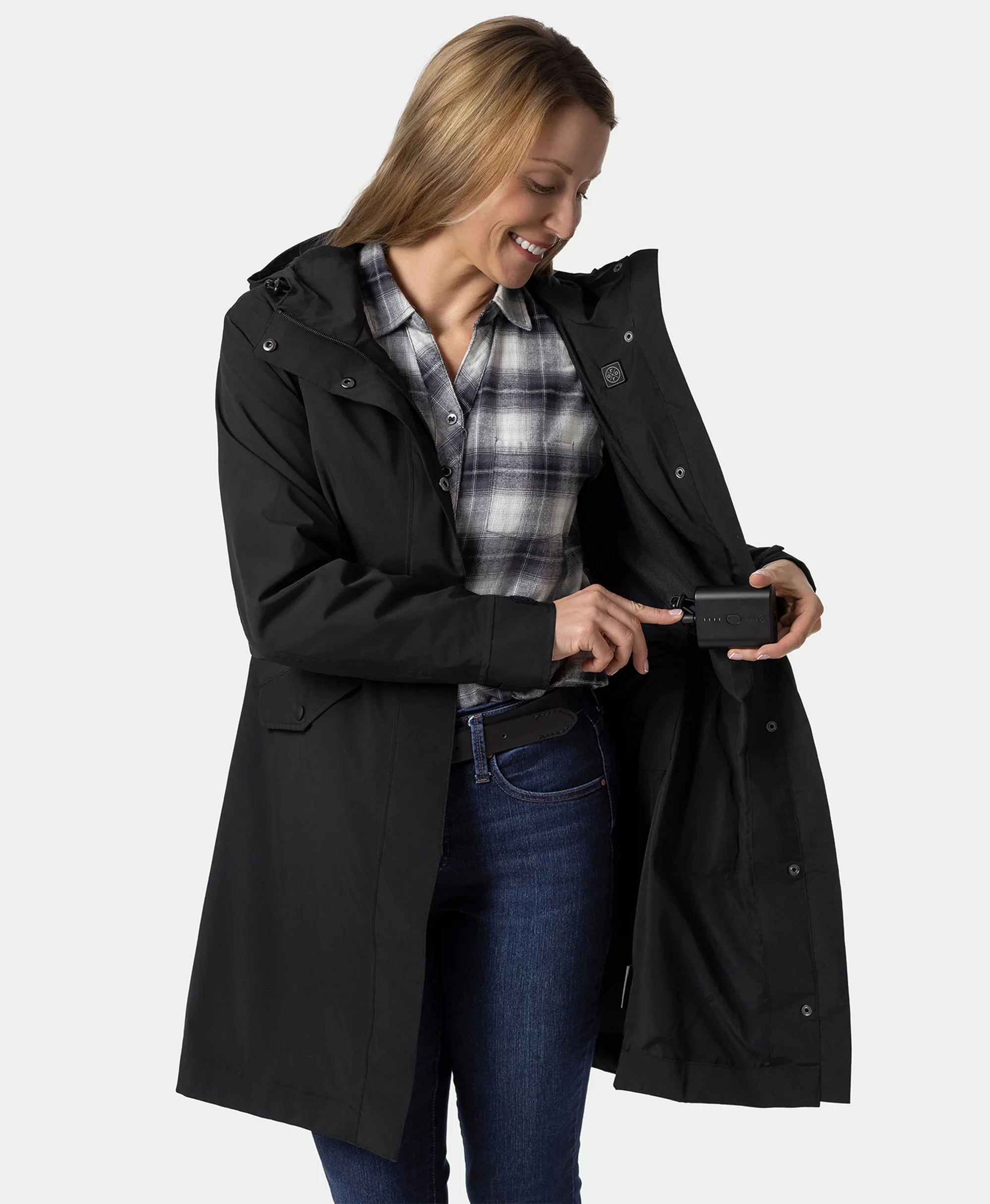 Downtown Women's Heated Rain Trench (Final Sale) - Image 5