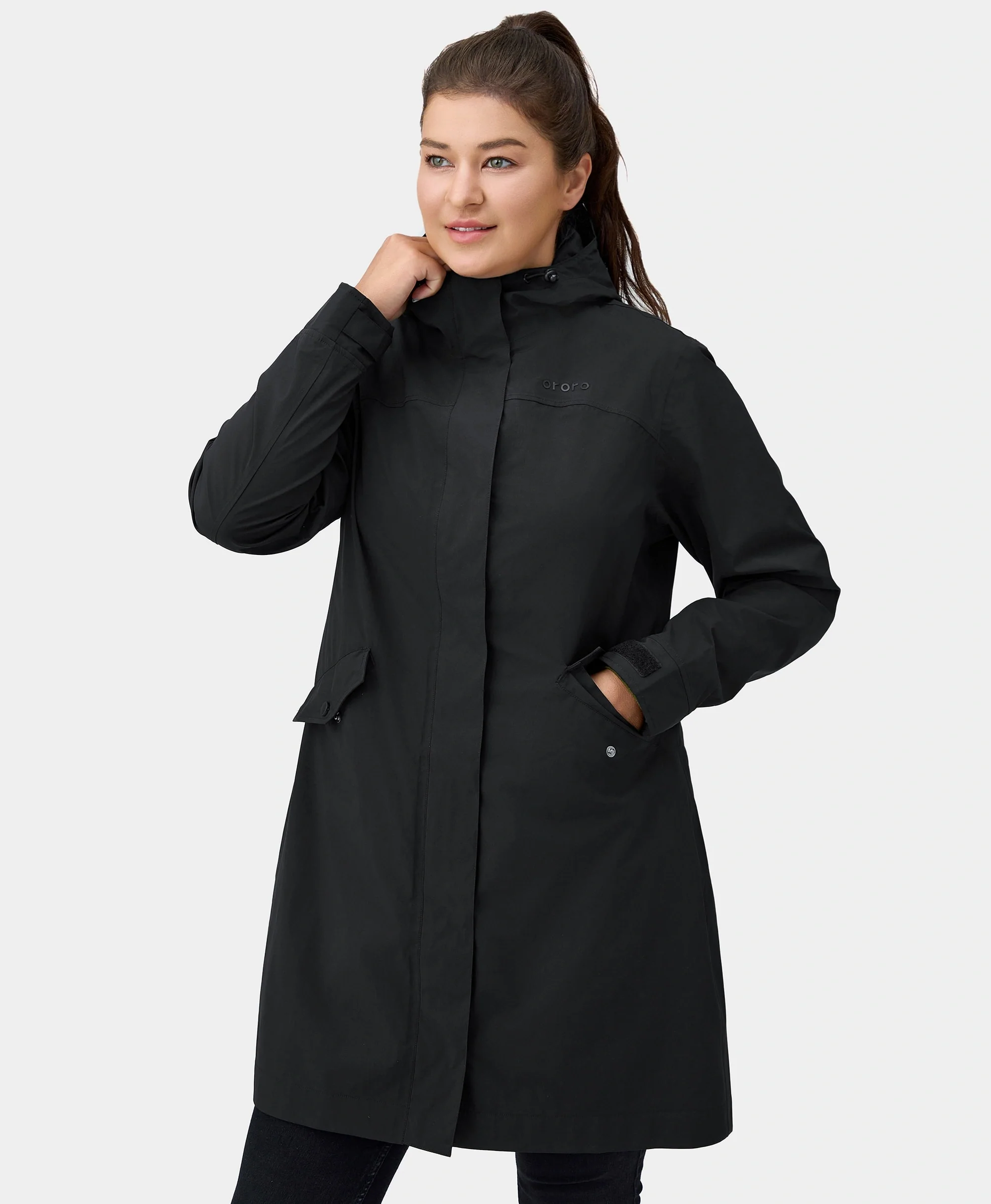 Downtown Women's Heated Rain Trench (Apparel Only) - Image 23