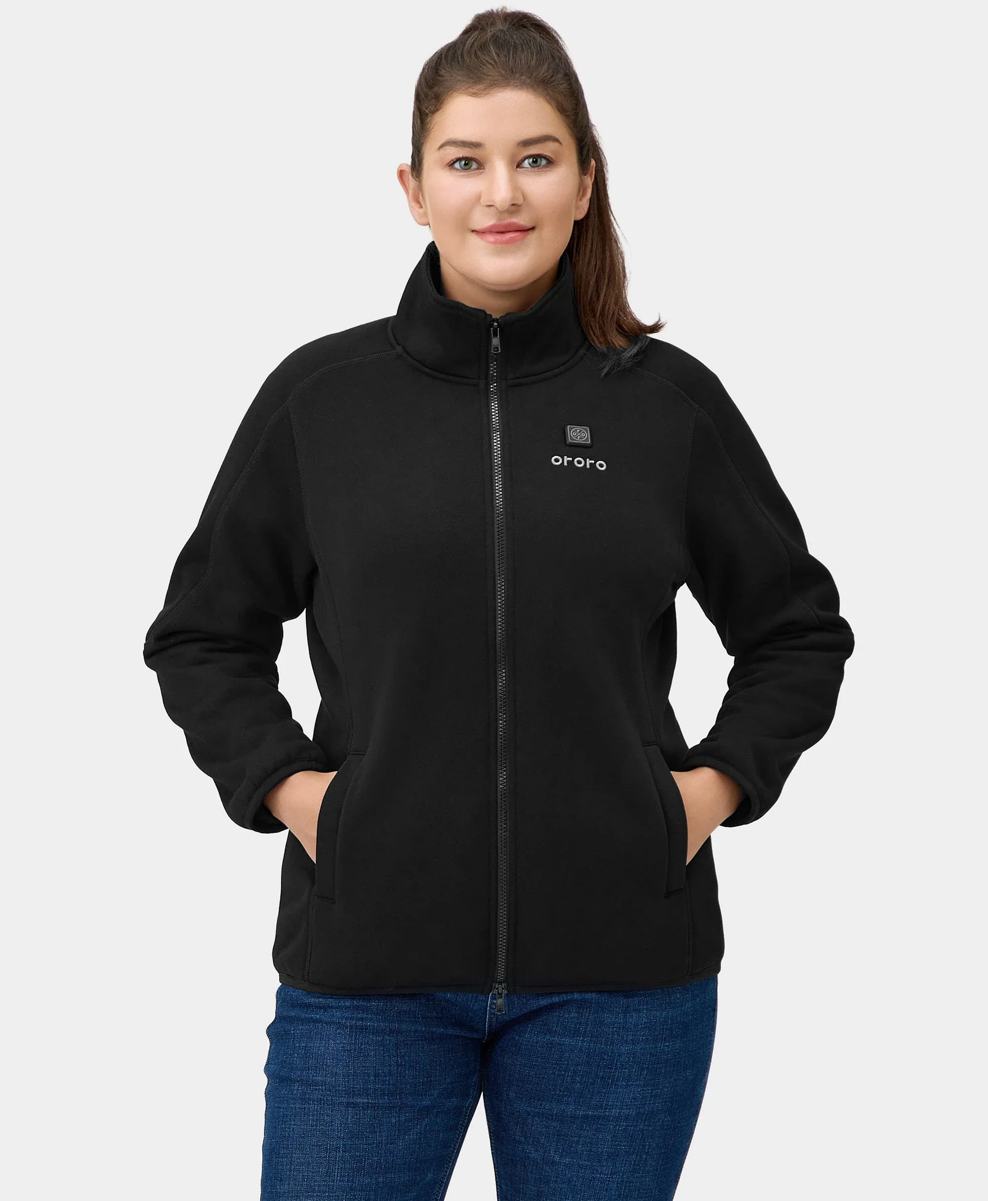 (Open-box) Florence Women's Heated Fleece Jacket - Black(Battery Set Not Included) - Image 2