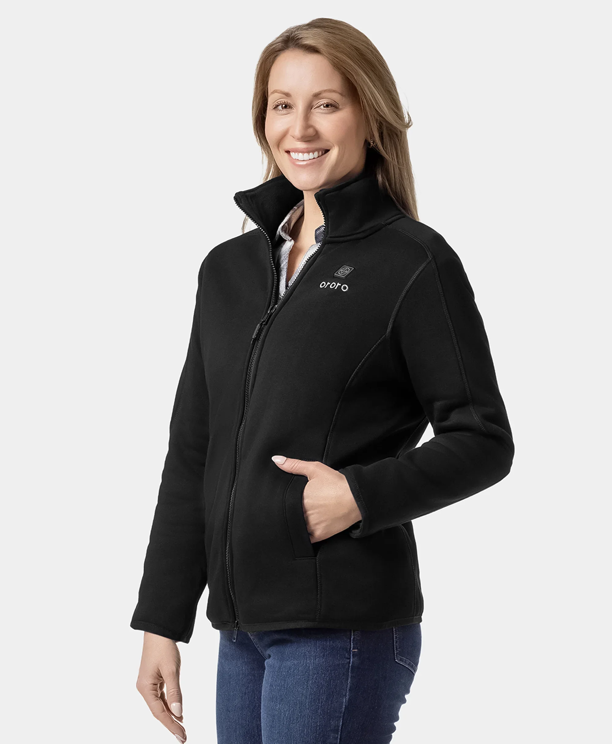 Florence Women's Heated Fleece Jacket - Black (Final Sale) - Image 3
