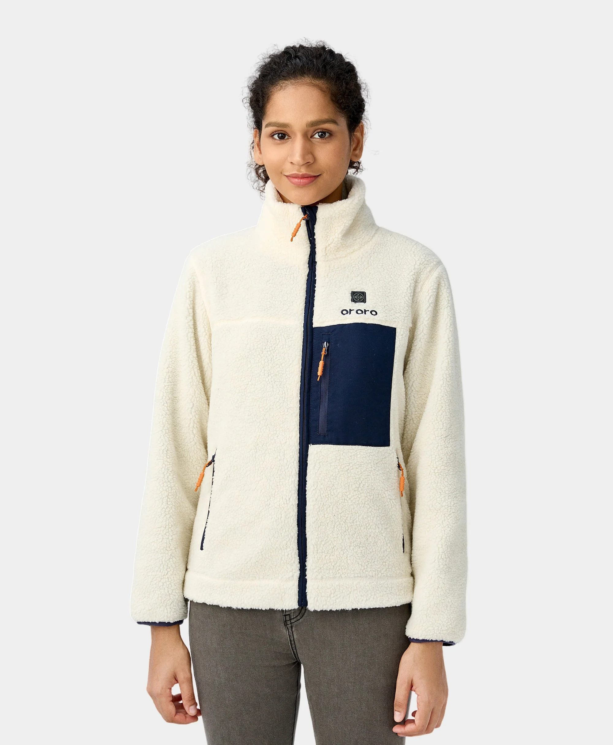 (Open-Box) Women's Colorblock Recycled Fleece Heated Jacket (Battery Set Not Included) - Image 12
