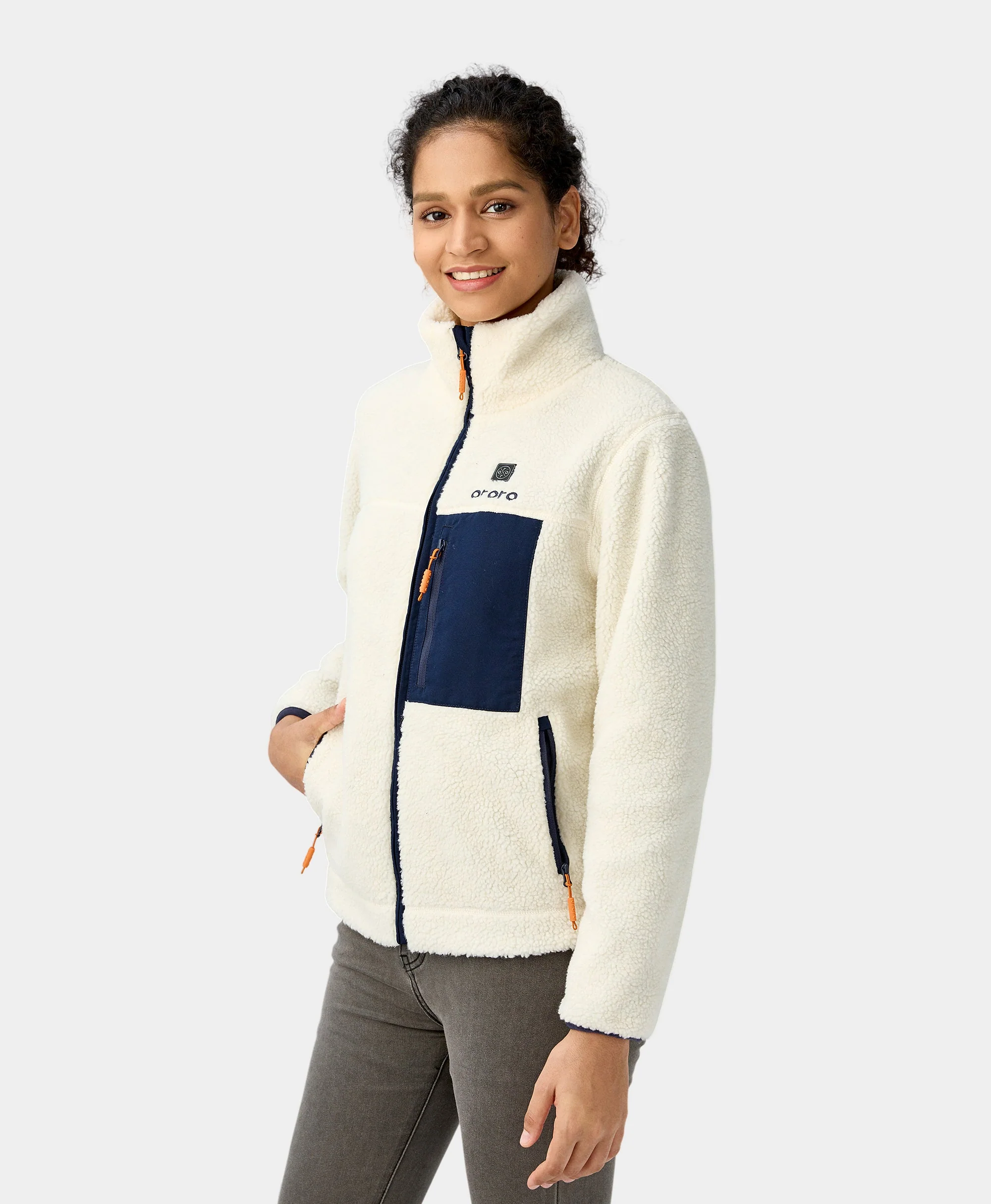 (Open-Box) Women's Colorblock Recycled Fleece Heated Jacket (Battery Set Not Included) - Image 13