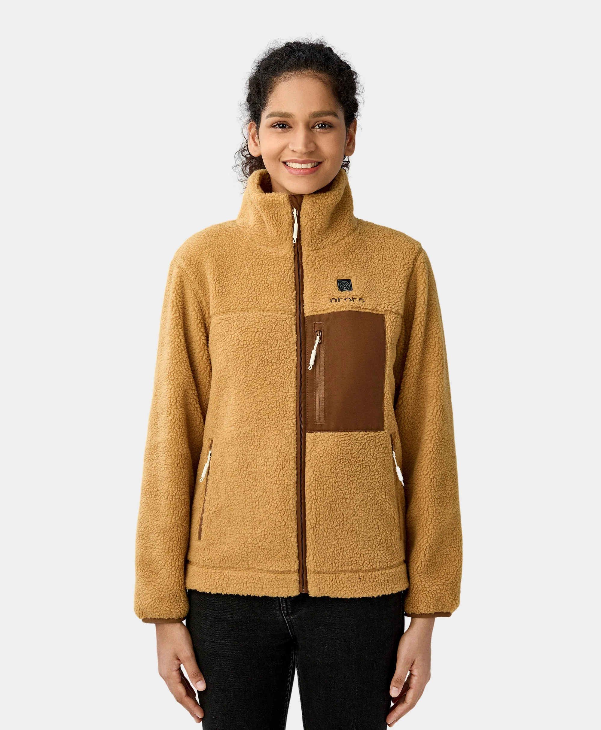 (Open-Box) Women's Colorblock Recycled Fleece Heated Jacket (Battery Set Not Included) - Image 19