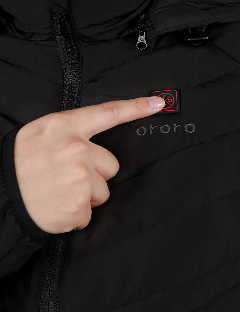 (Open-box) Women's Heated Down Jacket - Black/White (Battery Set Not Included) - Image 16