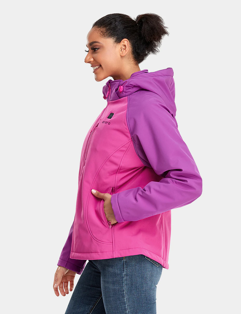 (Open-Box) Women's Heated Jacket - Pink & Purple/Gray (Battery Set Not Included) - Image 3