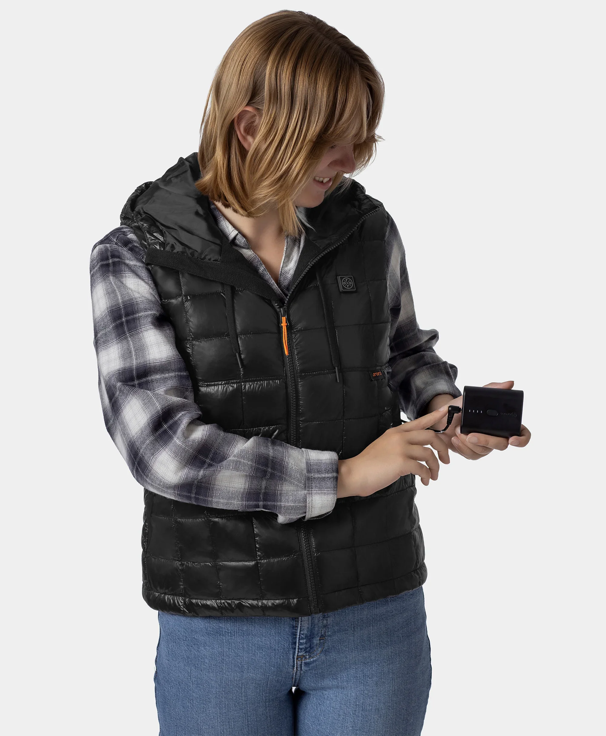 PuffLyteâ„¢ Women's Junior 4-Zone Hooded Heated Vest - Image 7