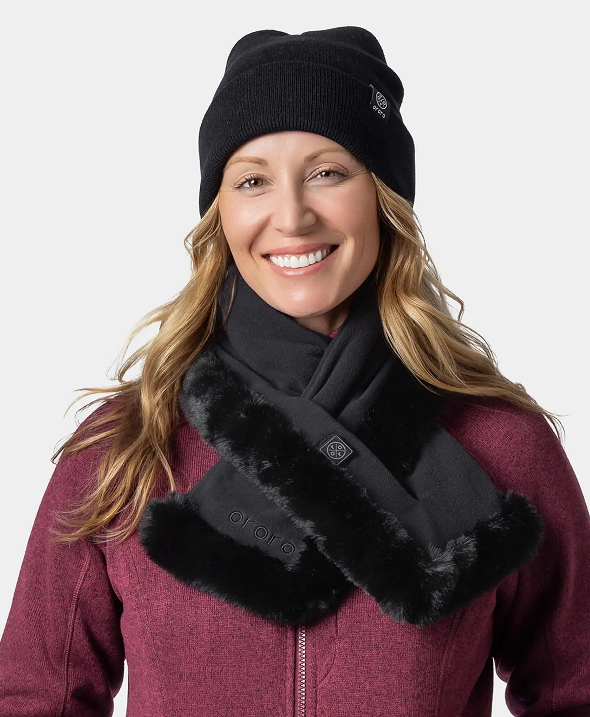 Queen Cove Unisex Heated Faux Fur Fleece Scarf - Image 10