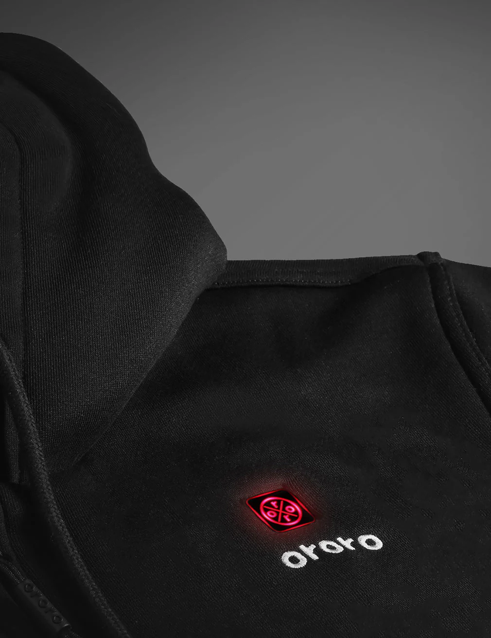 Unisex Heated Fleece Hoodie - Flecking Gray/Black (Apparel Only) - Image 17