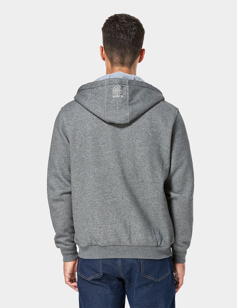 Unisex Heated Fleece Hoodie - Flecking Gray/Black (Apparel Only) - Image 6