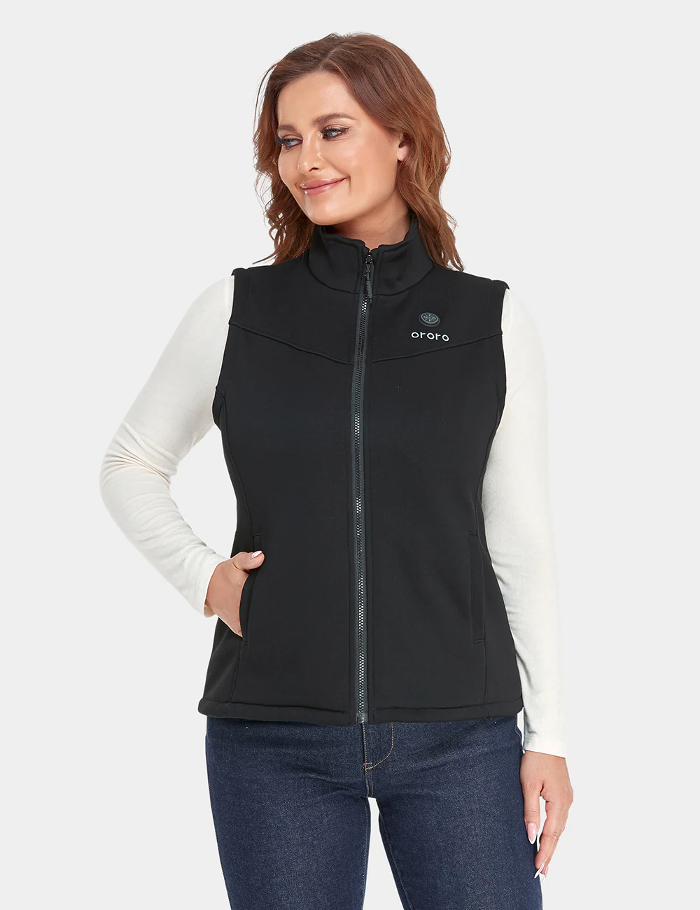 Women's Heated Fleece Vest - Black (Final Sale) - Image 5